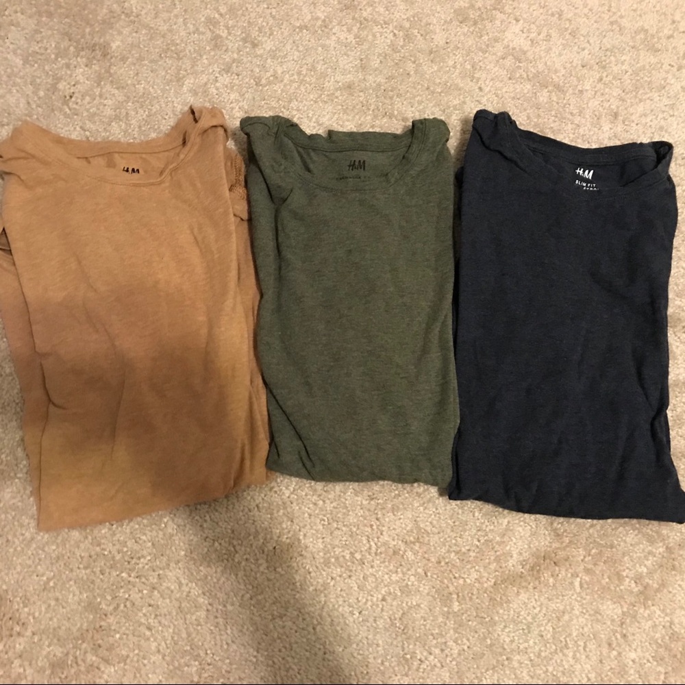 H&M slim fit men's short sleeve t shirt bundle